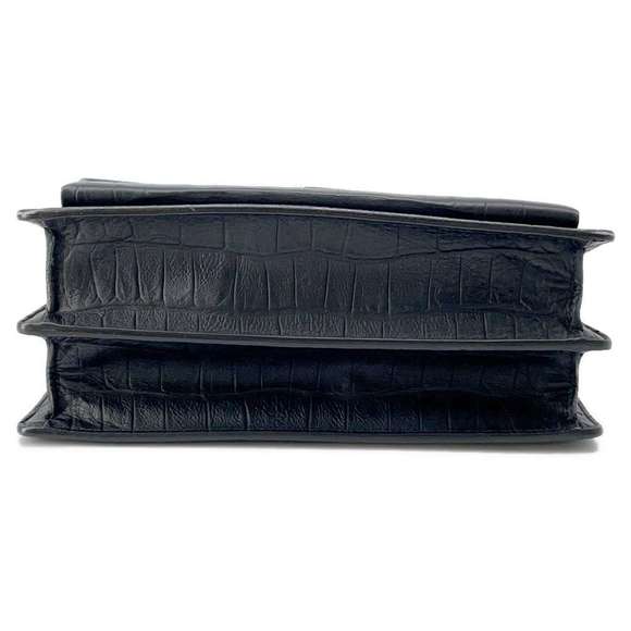 Saint Laurent Paris Satchel Embossed 2way Shoulder Bag Black - Picture 3 of 16